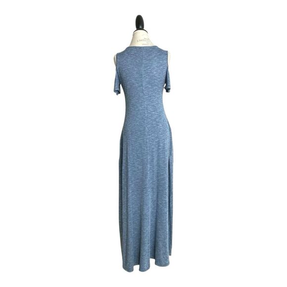 ✨Soft Surroundings Electra Cold Shoulder Blue Maxi Sz Large Dress✨ - Picture 5 of 9